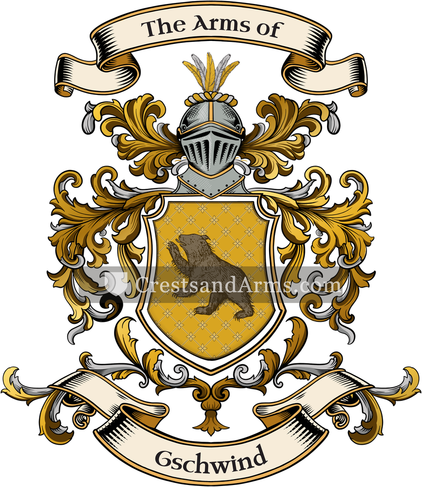 The Gschwind coat of arms, drawn from the recorded blazon