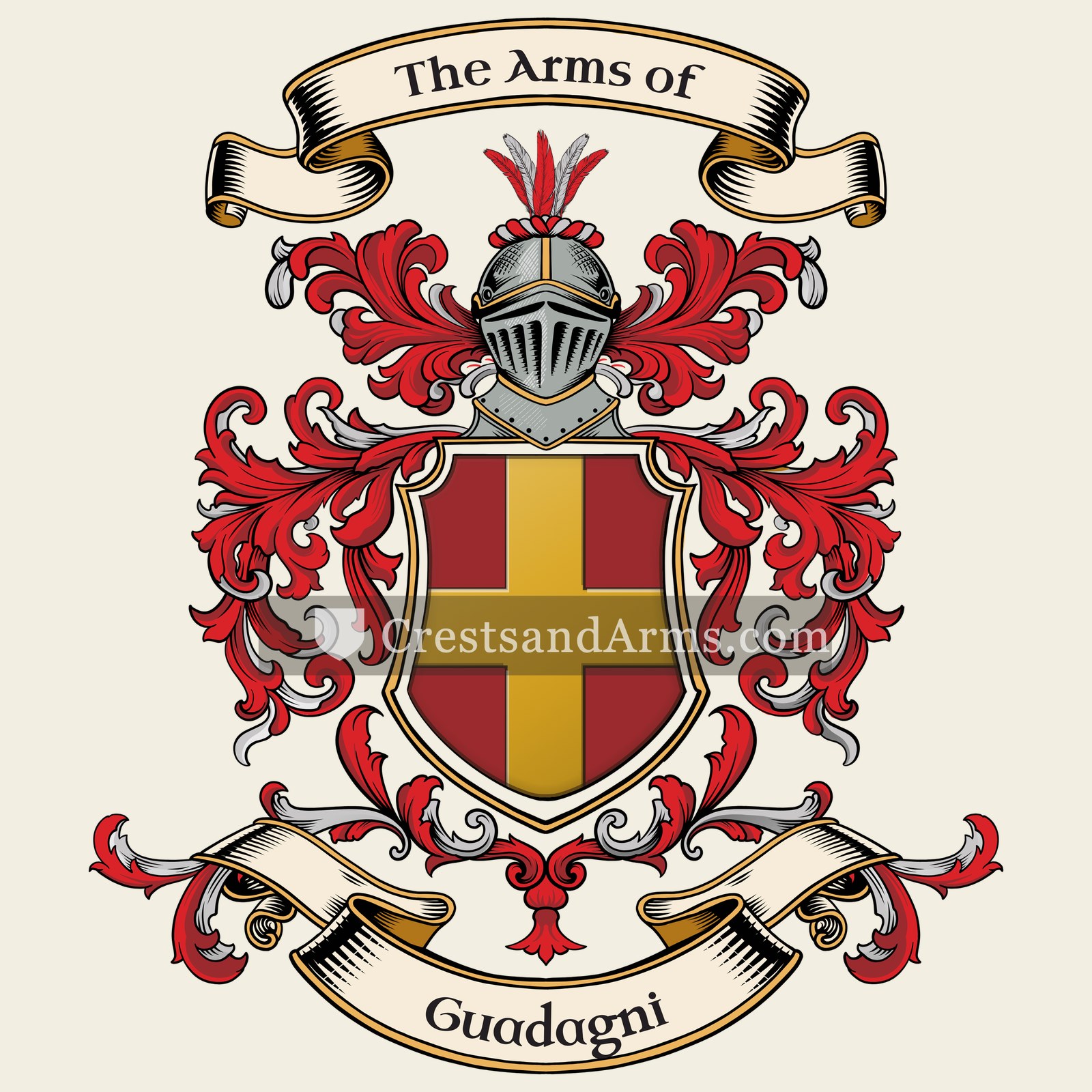 The Guadagni coat of arms, drawn from the recorded blazon