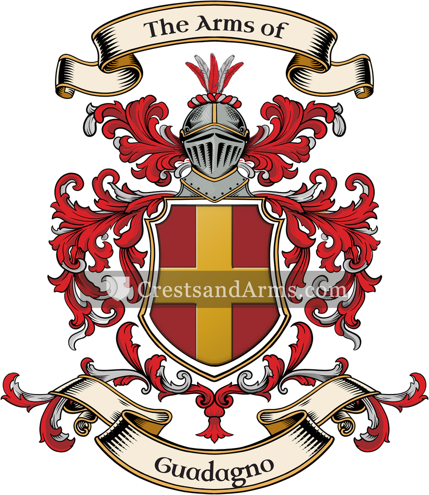 The Guadagno coat of arms, drawn from the recorded blazon