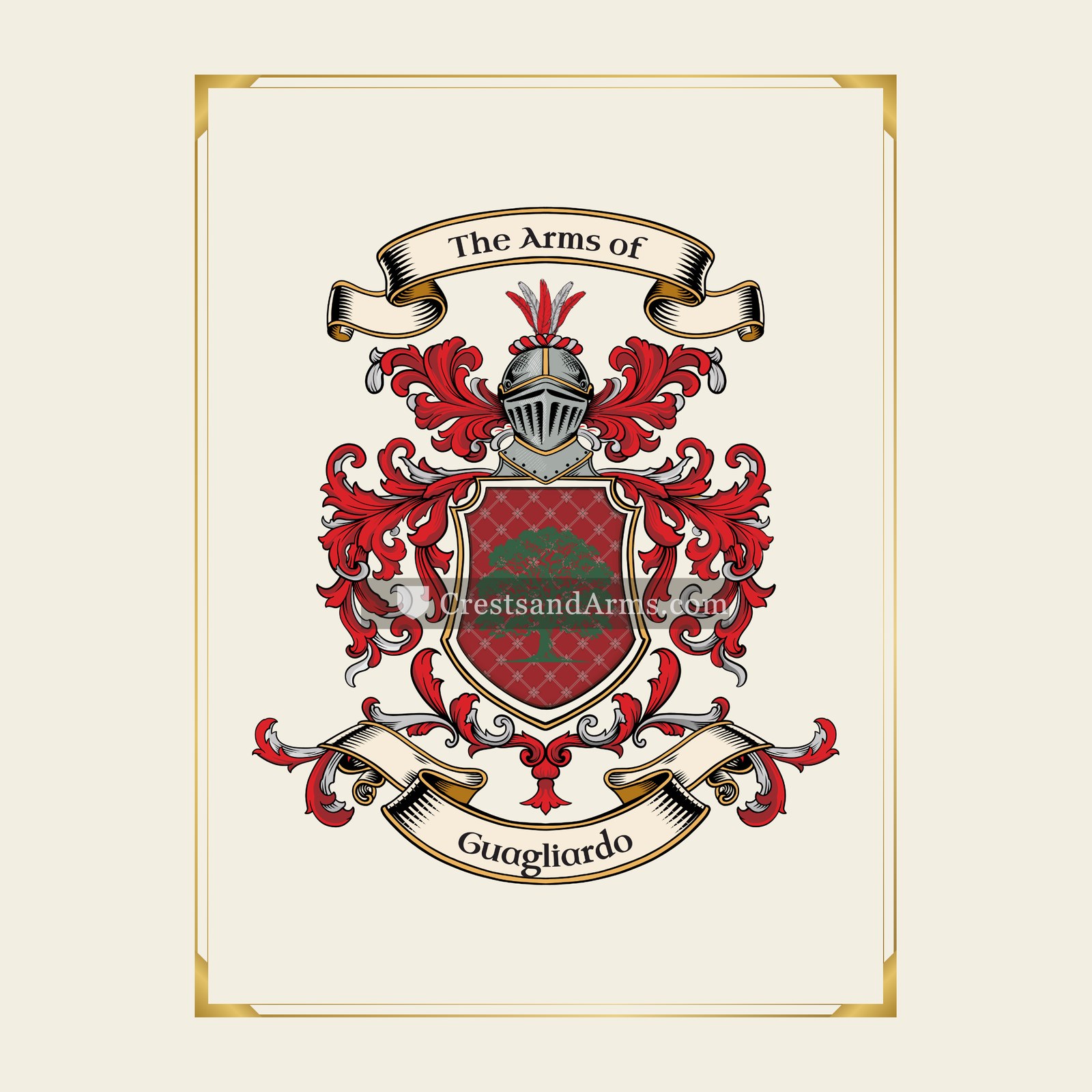 With gold border
