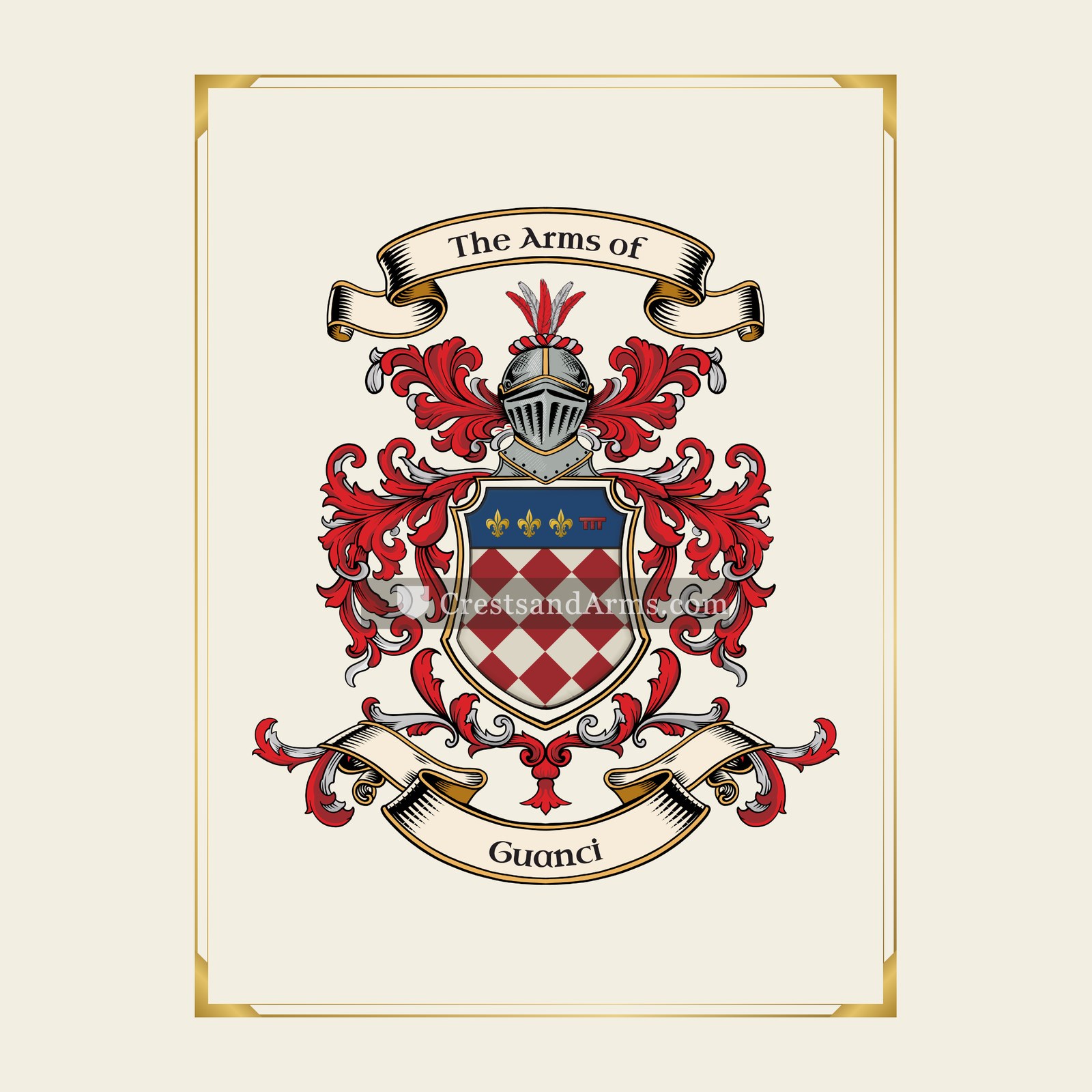 With gold border