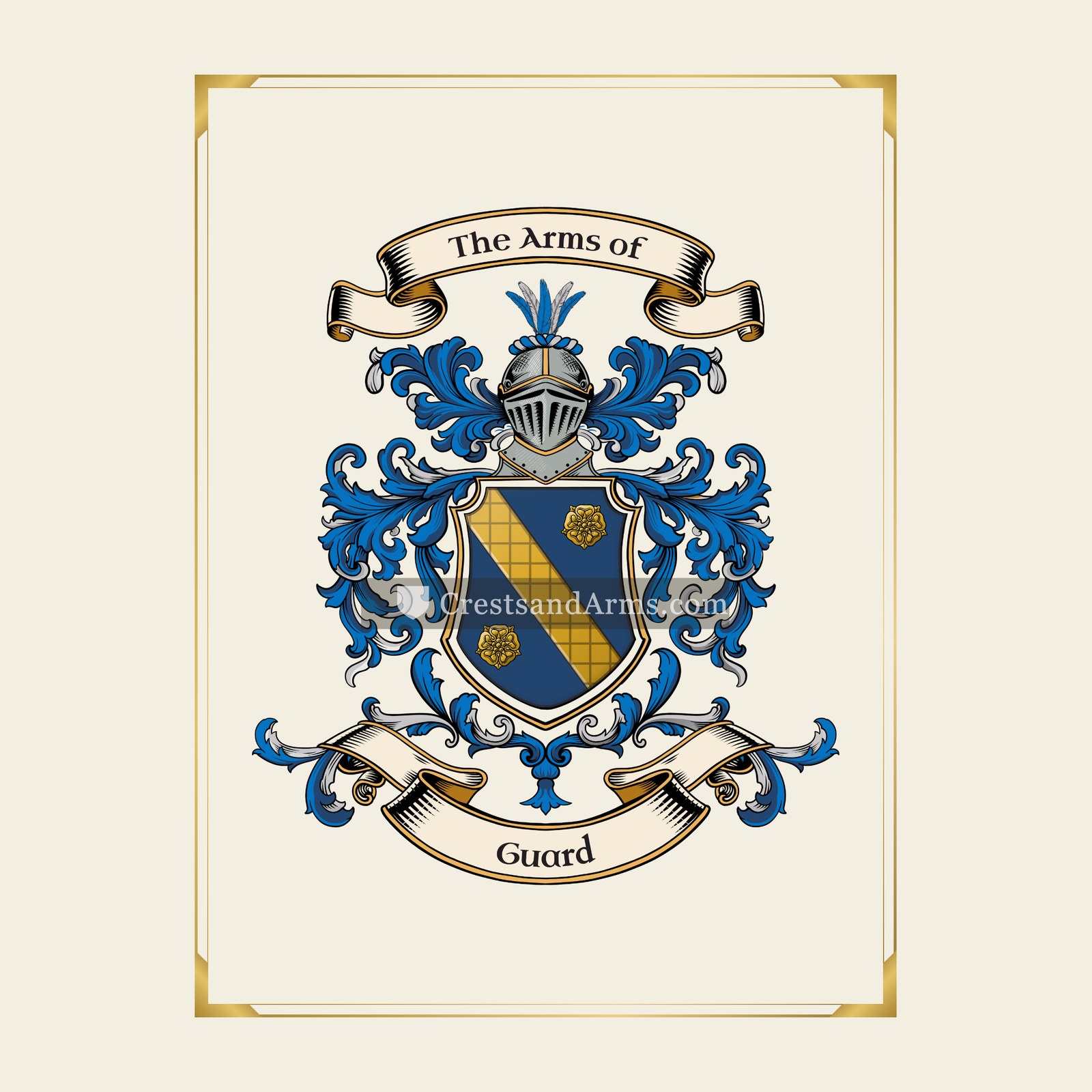 With gold border