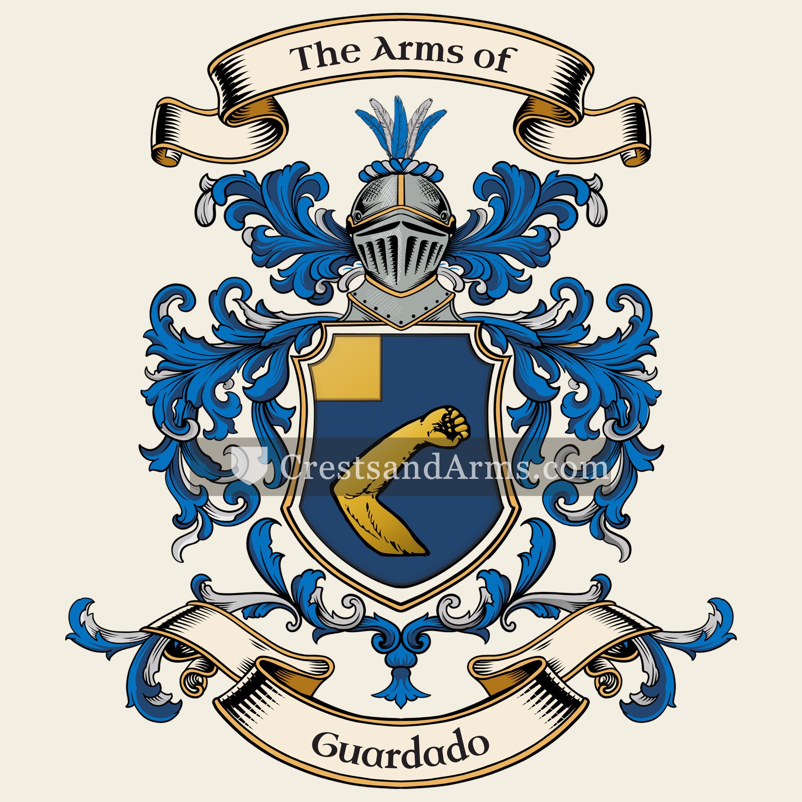 The Guardado coat of arms, drawn from the recorded blazon