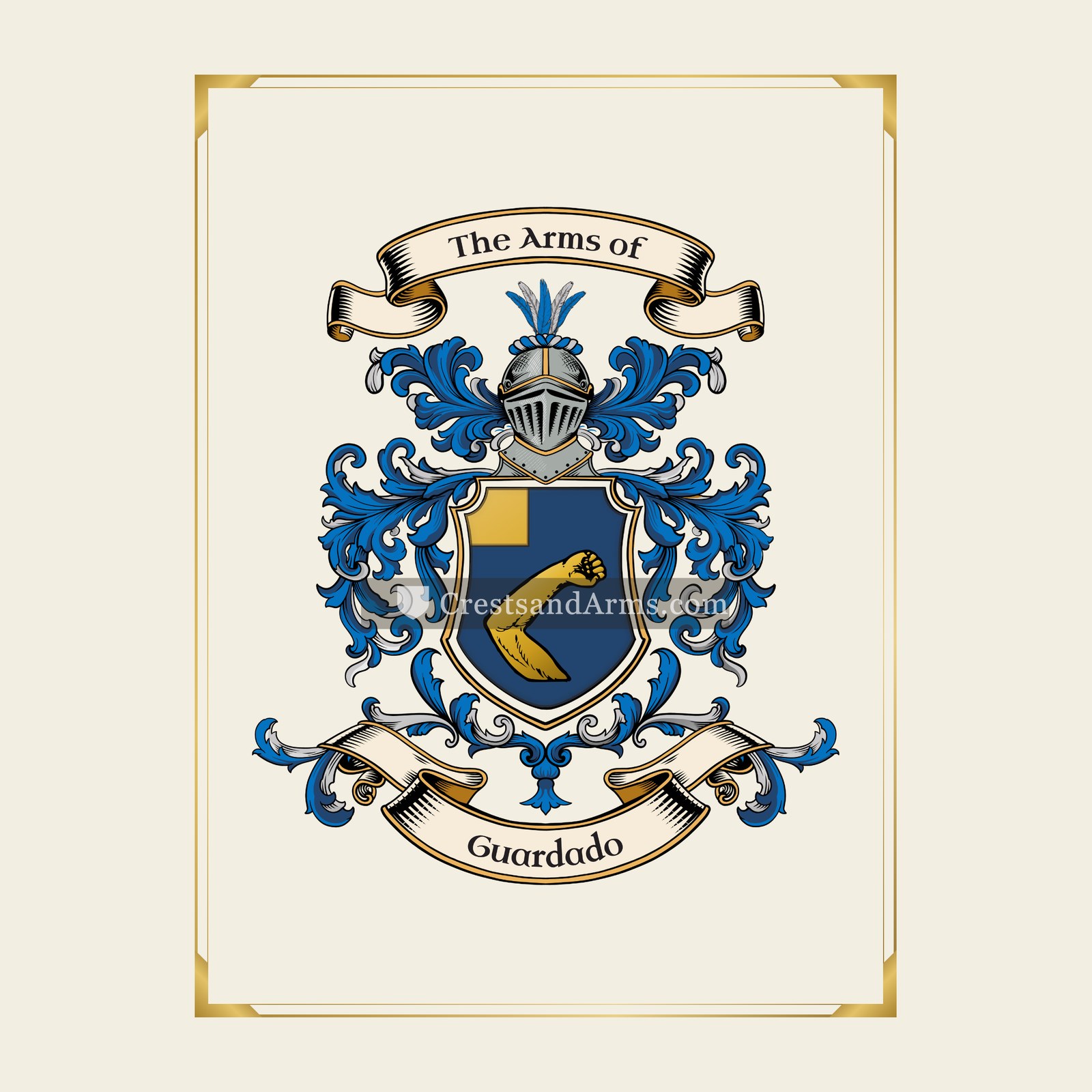 With gold border