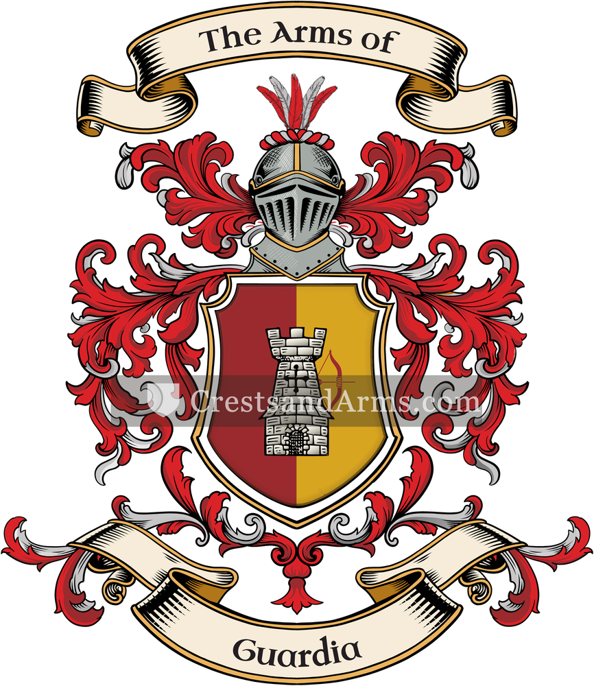 The Guardia coat of arms, drawn from the recorded blazon