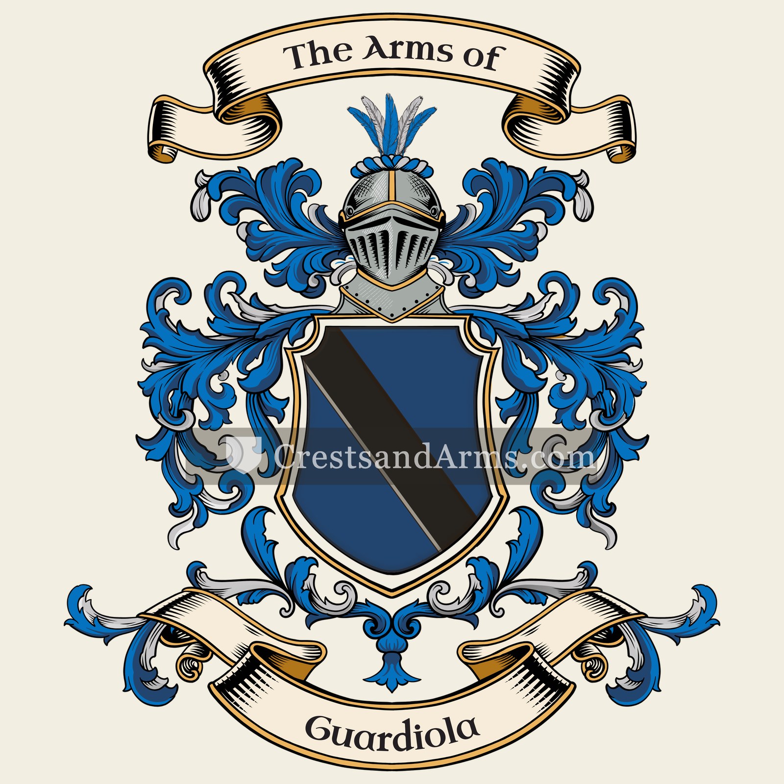 The Guardiola coat of arms, drawn from the recorded blazon