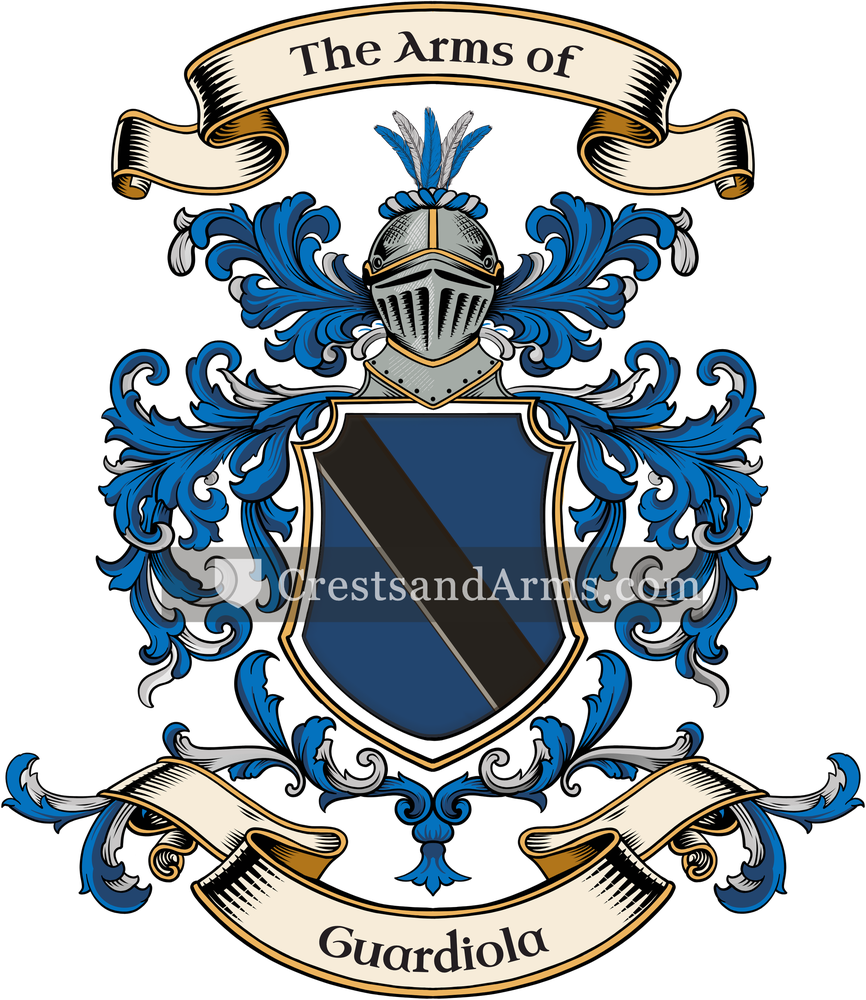 The Guardiola coat of arms, drawn from the recorded blazon