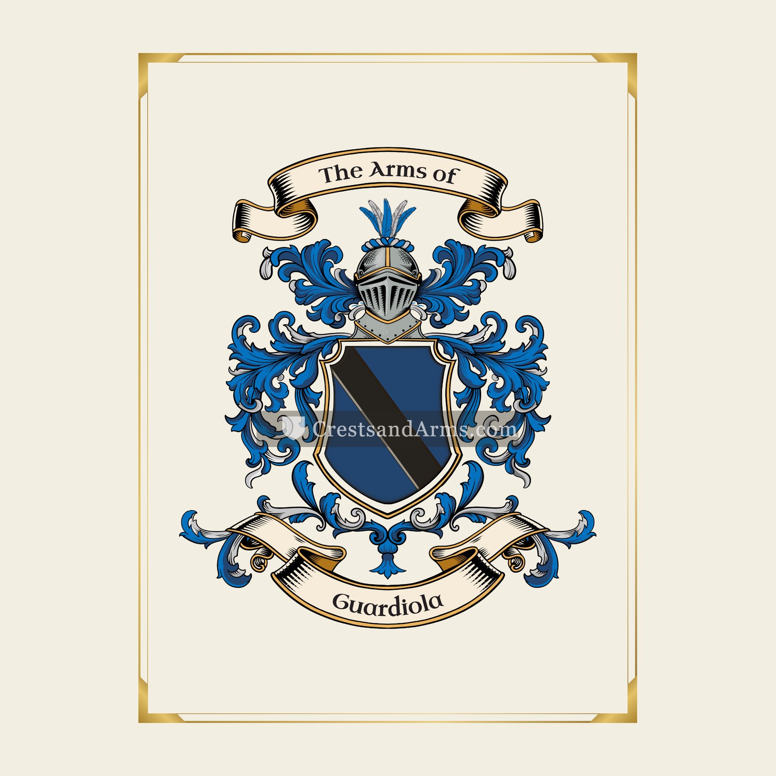 With gold border
