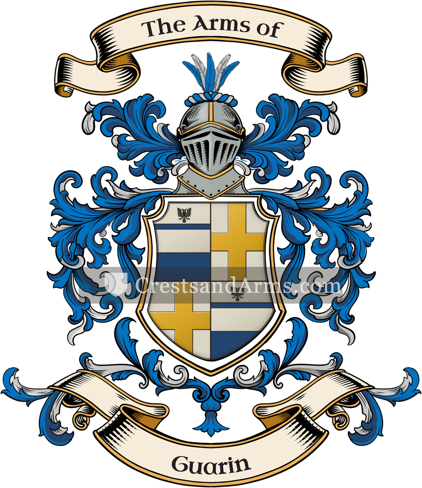 The Guarin coat of arms, drawn from the recorded blazon