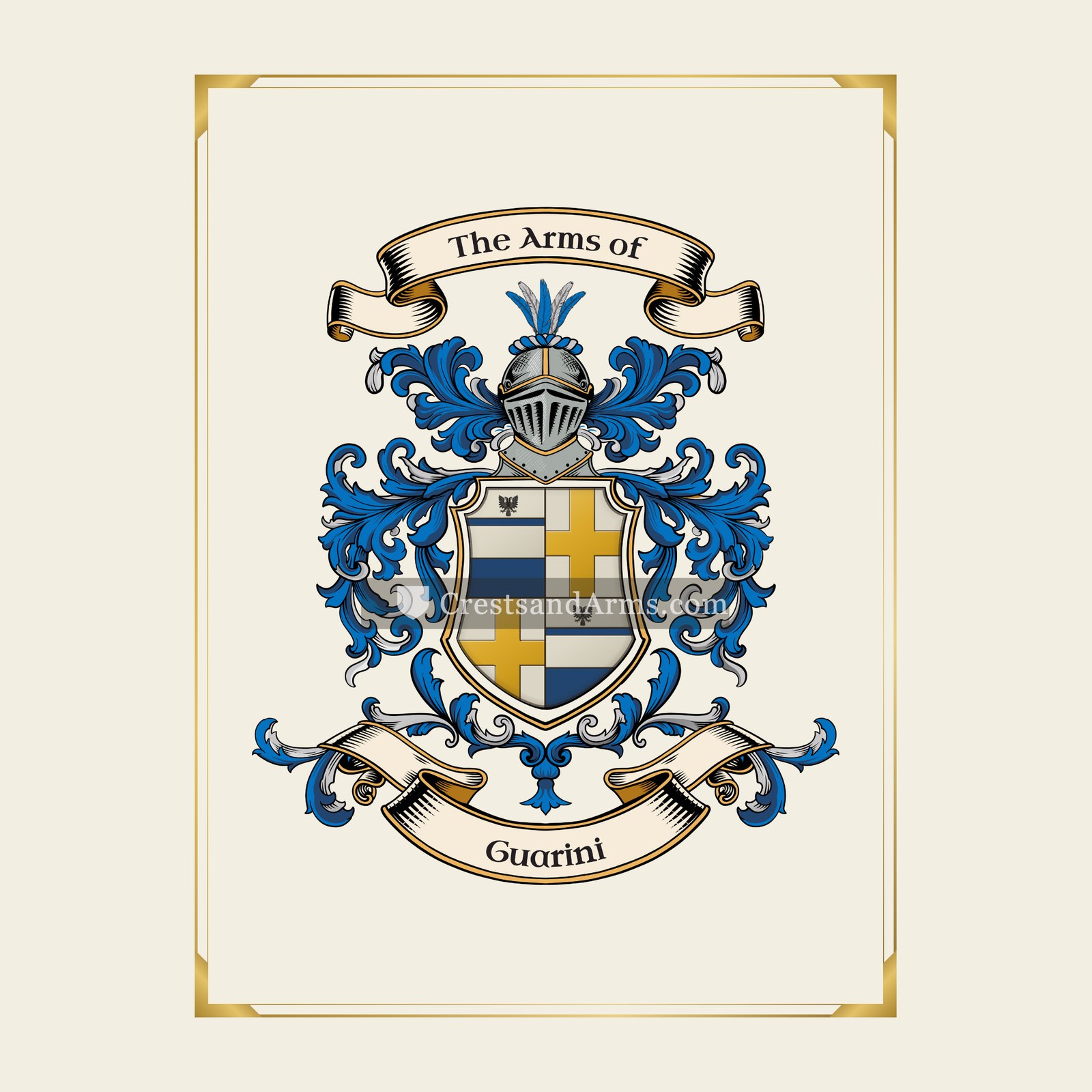 With gold border