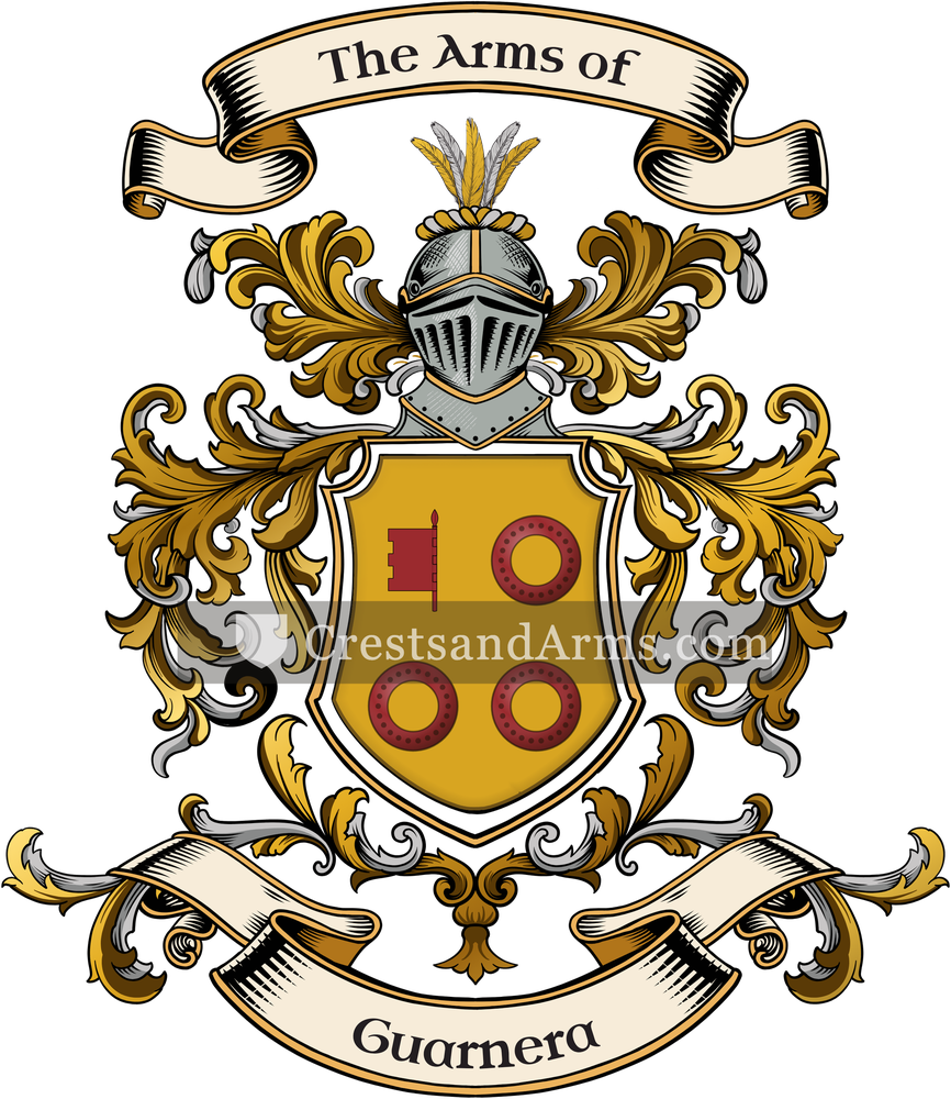 The Guarnera coat of arms, drawn from the recorded blazon
