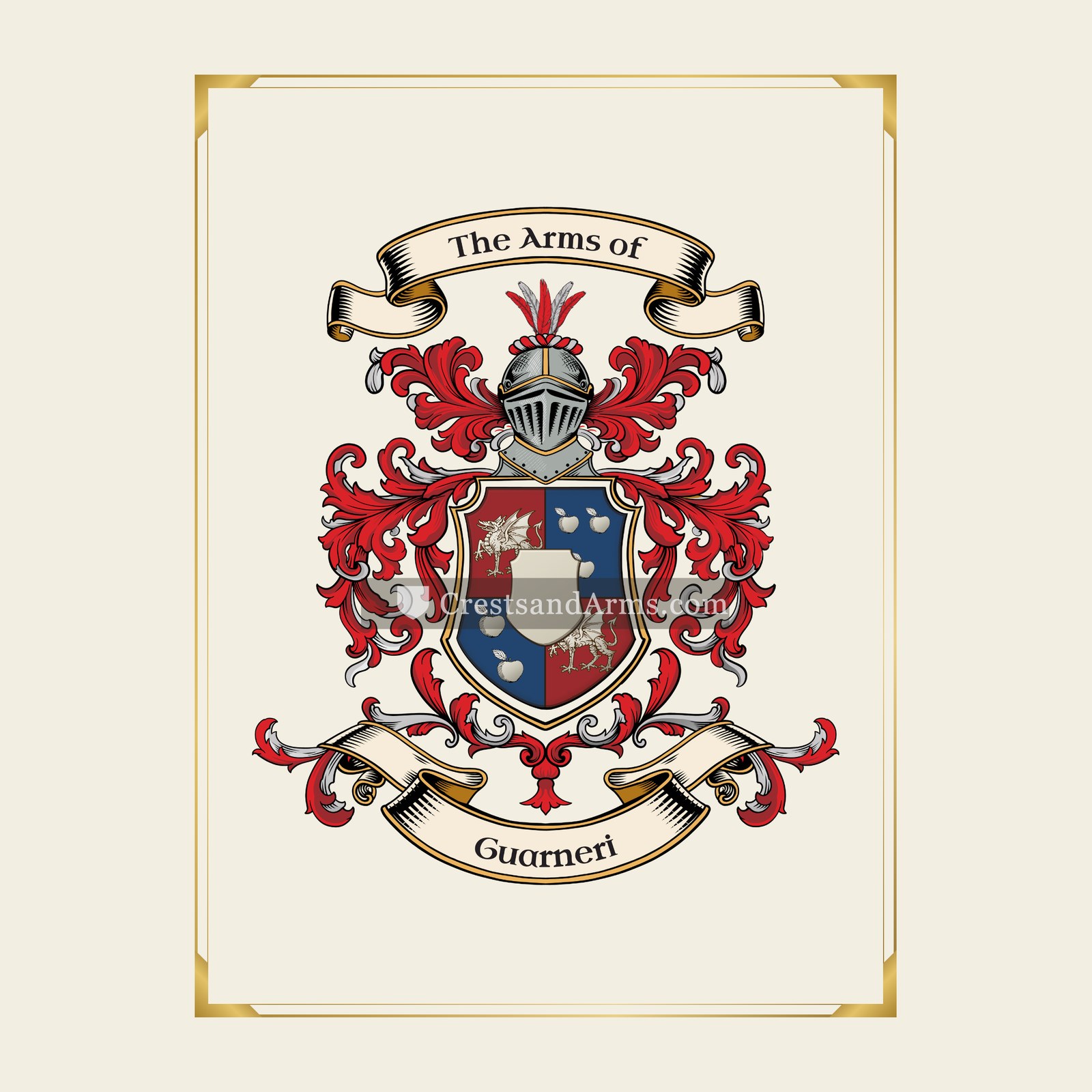 With gold border