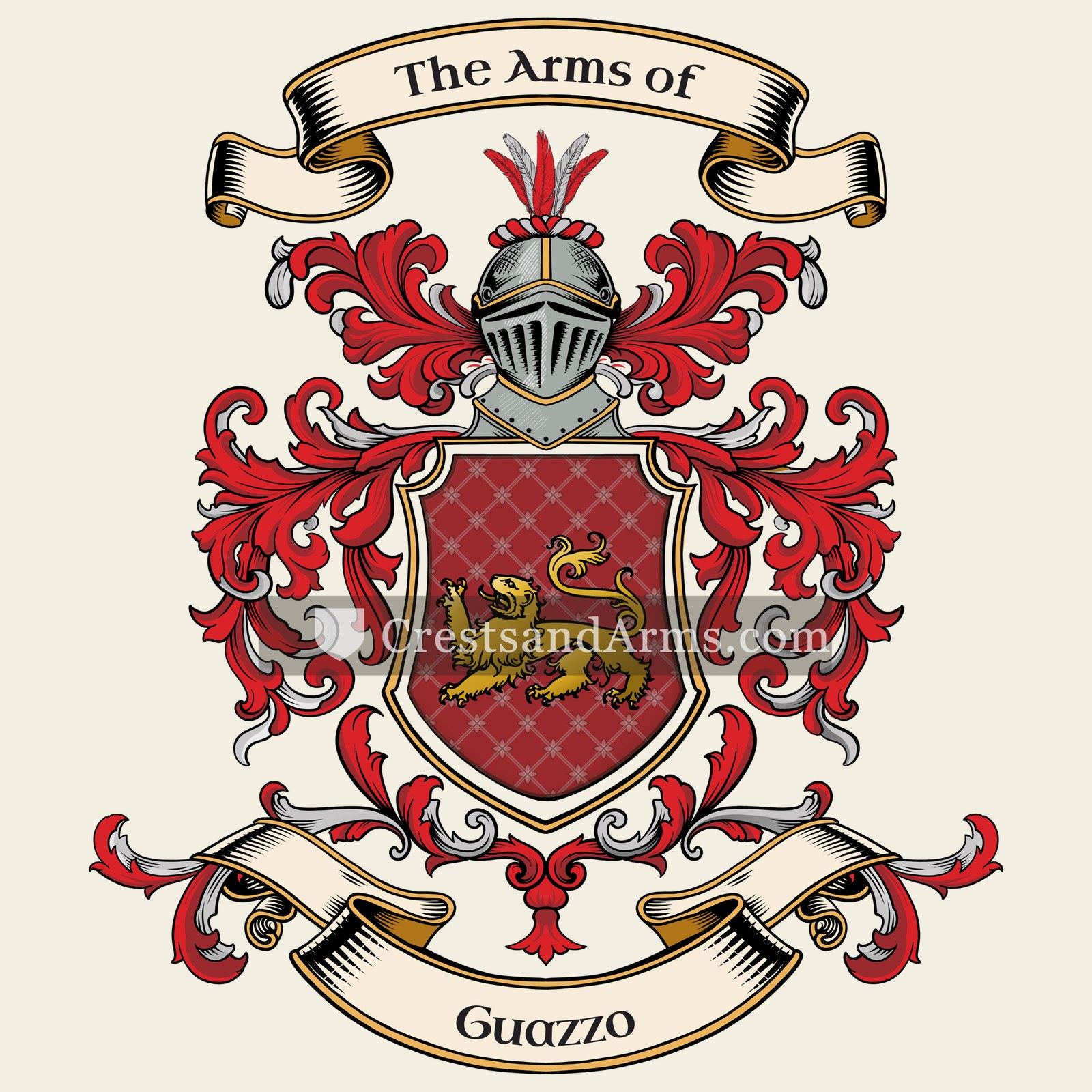 The Guazzo coat of arms, drawn from the recorded blazon