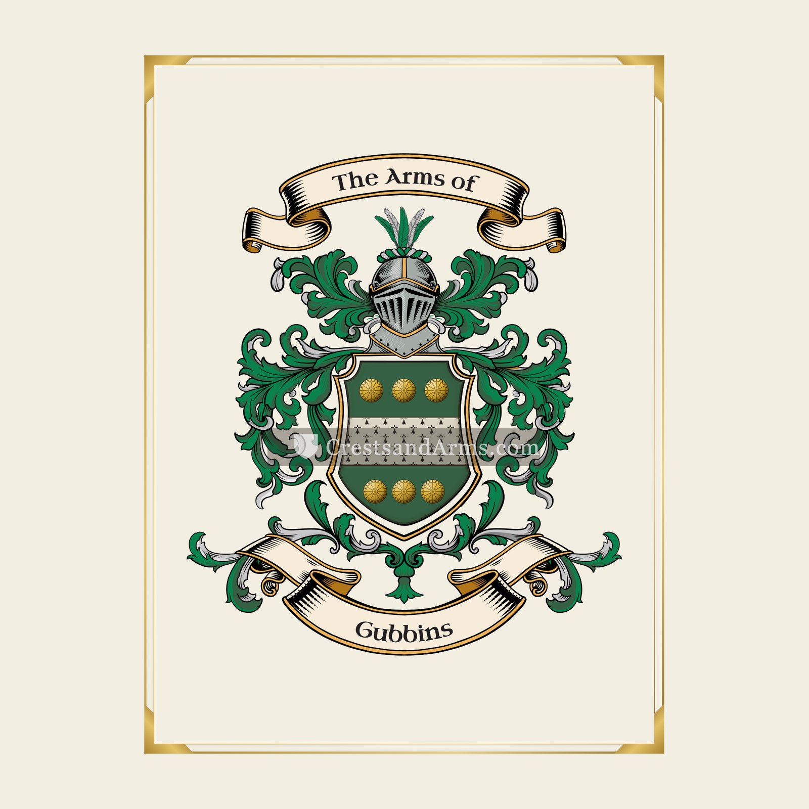 With gold border