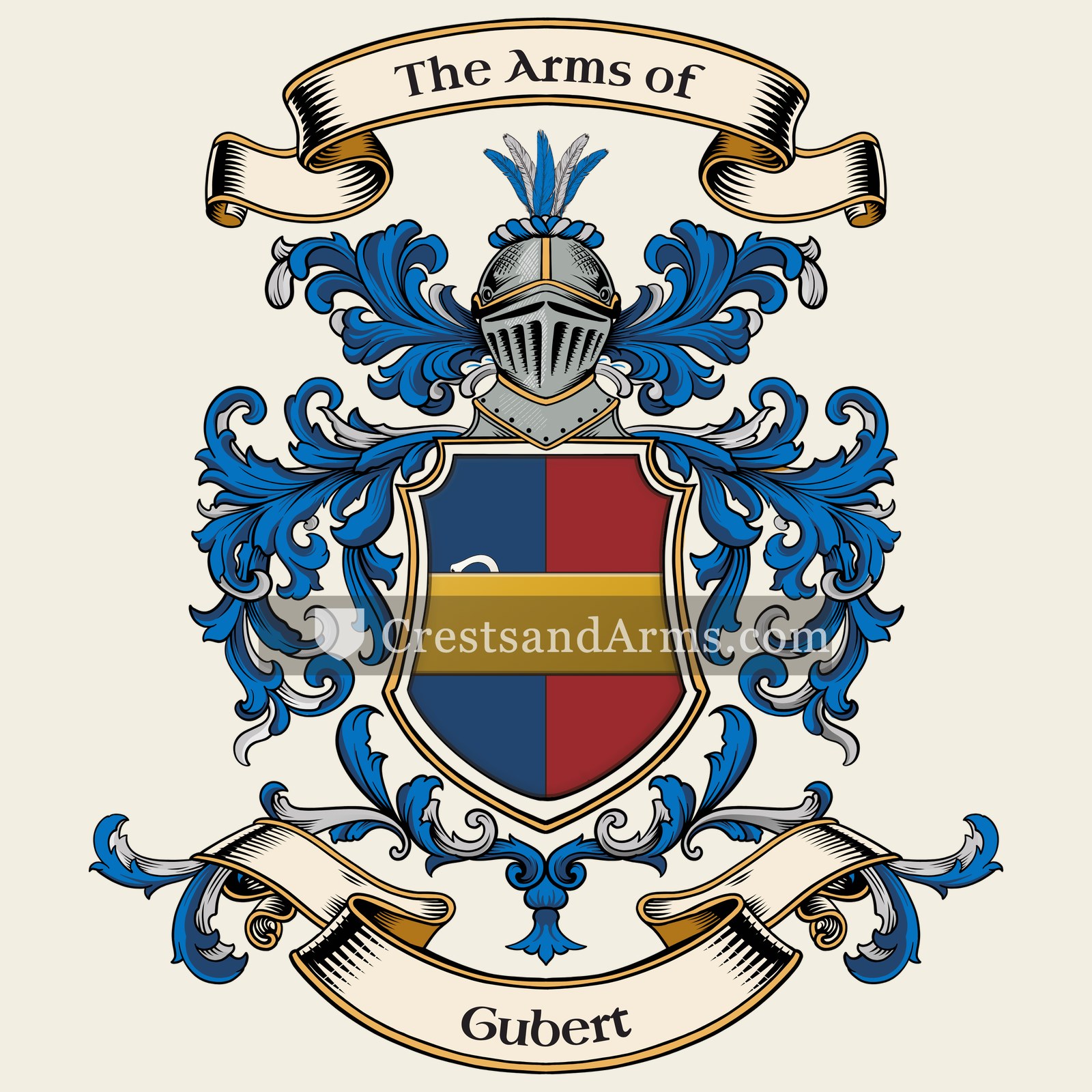 The Gubert coat of arms, drawn from the recorded blazon