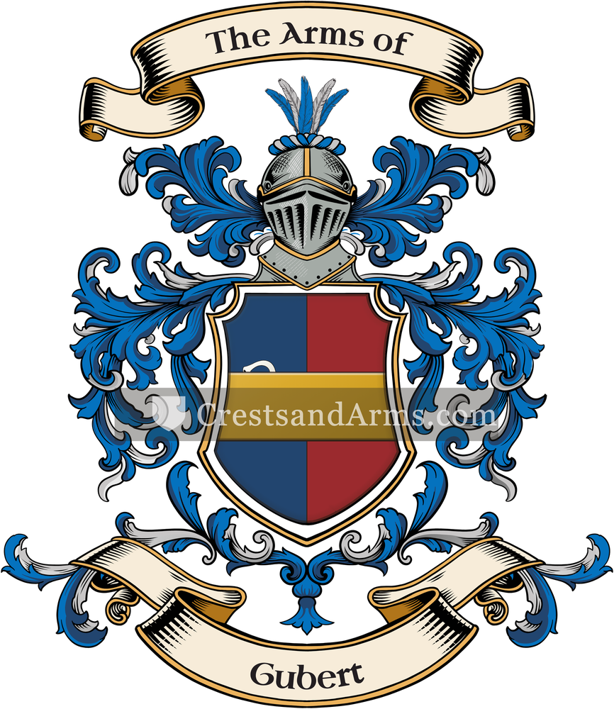 The Gubert coat of arms, drawn from the recorded blazon