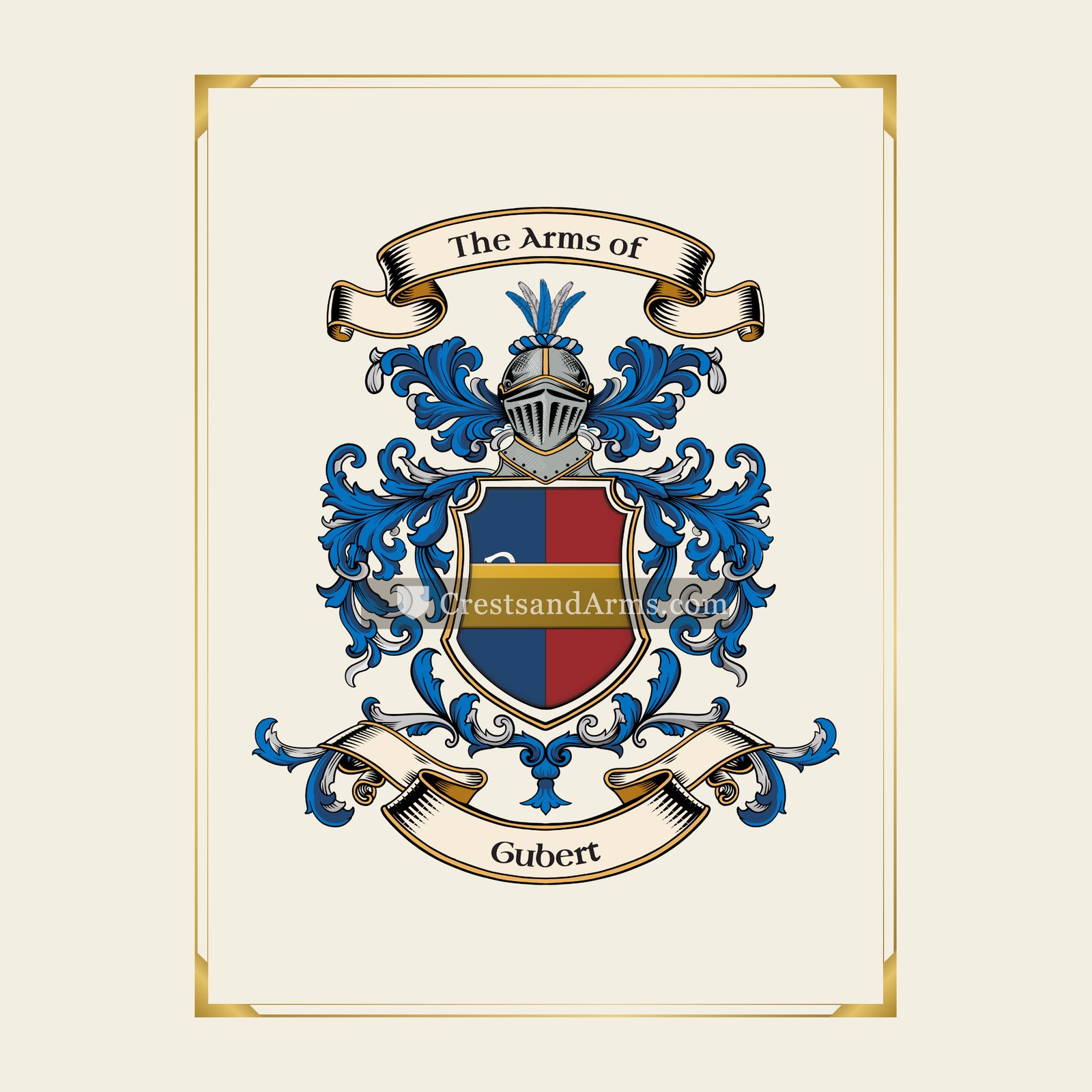 With gold border