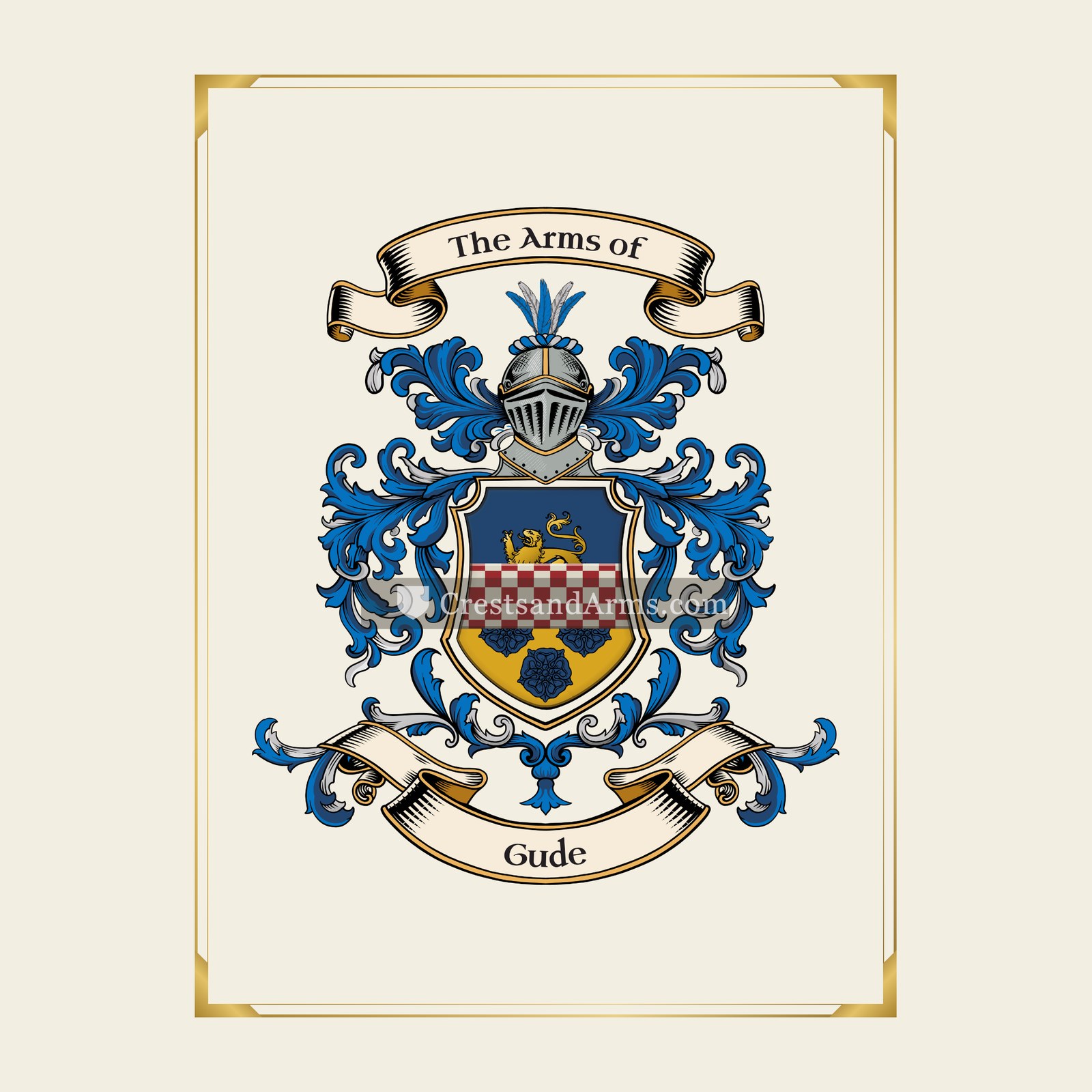 With gold border