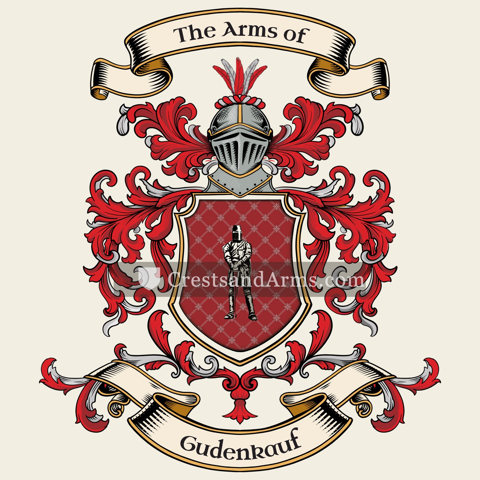 The Gudenkauf coat of arms, drawn from the recorded blazon