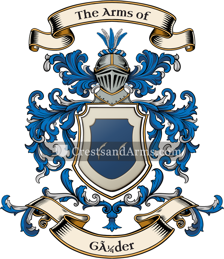 The Güder coat of arms, drawn from the recorded blazon