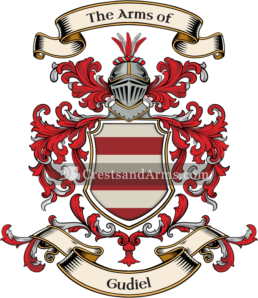 The Gudiel coat of arms, drawn from the recorded blazon