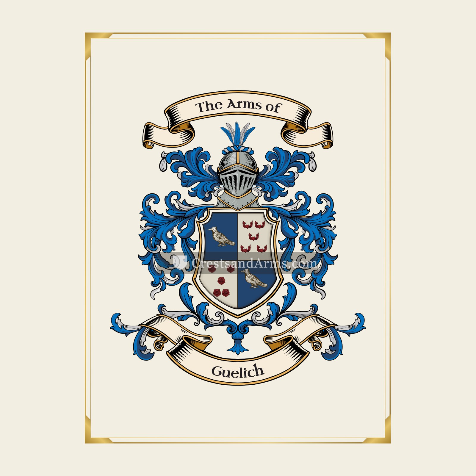 With gold border