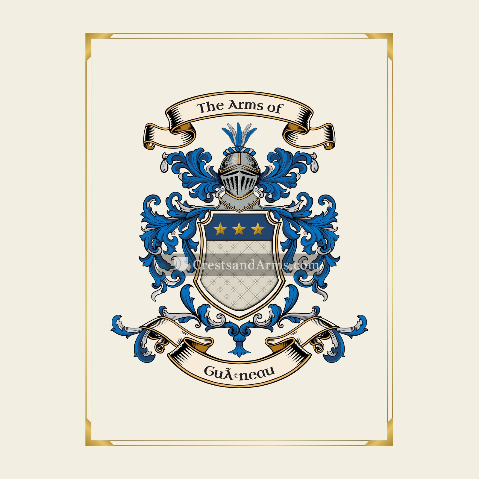 With gold border