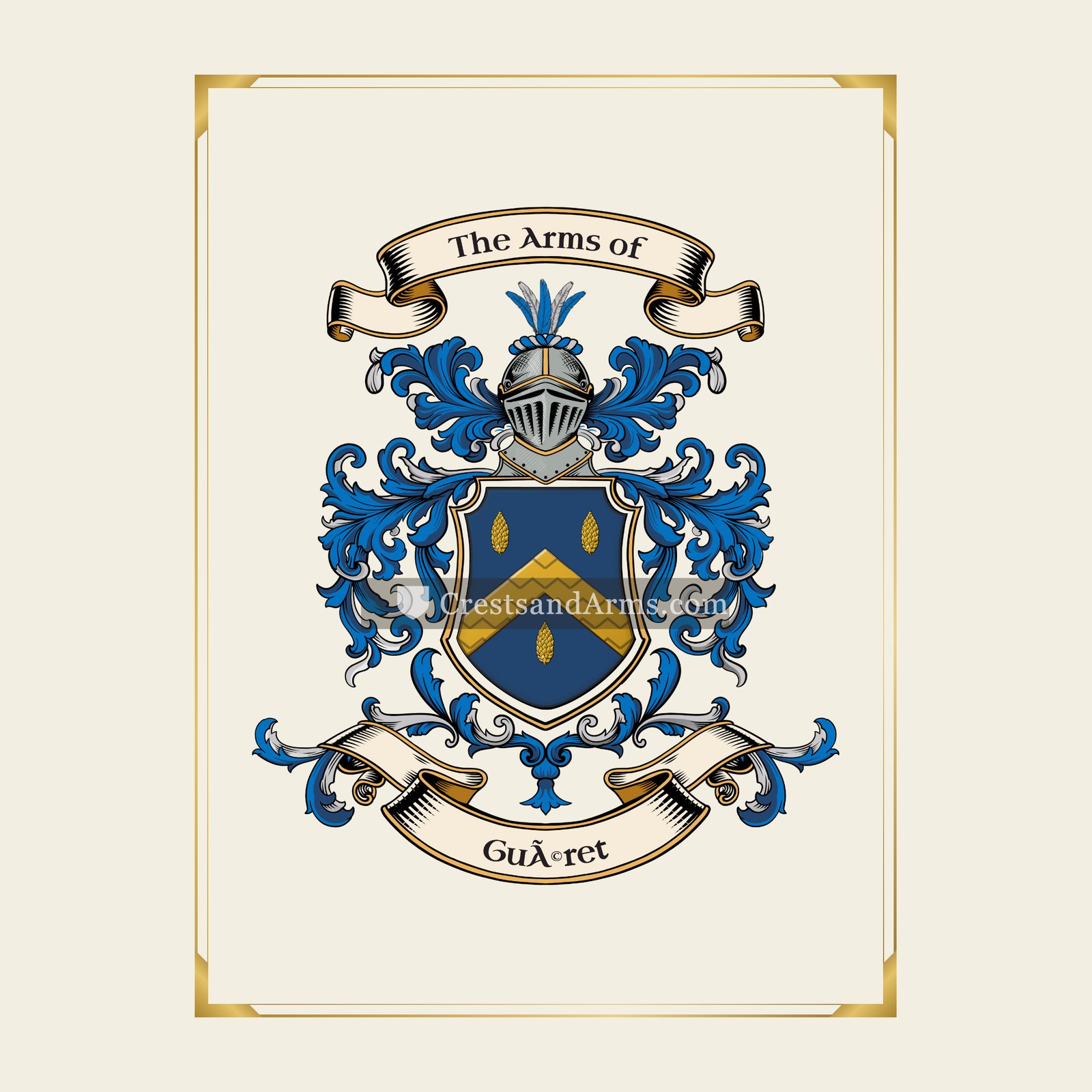 With gold border