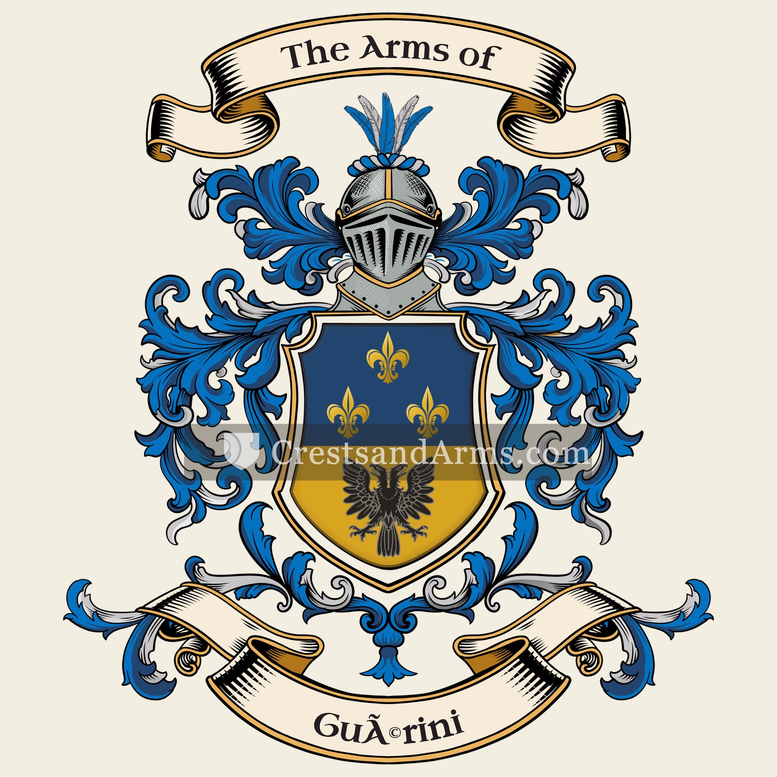 The Guérini coat of arms, drawn from the recorded blazon