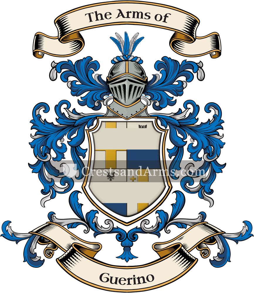 The Guerino coat of arms, drawn from the recorded blazon