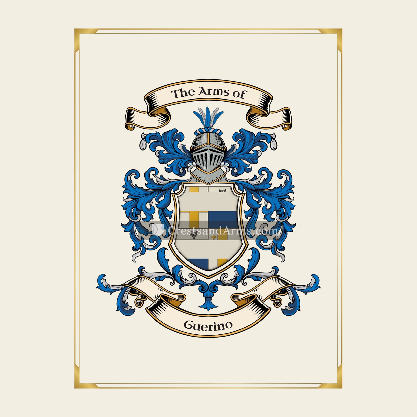 With gold border