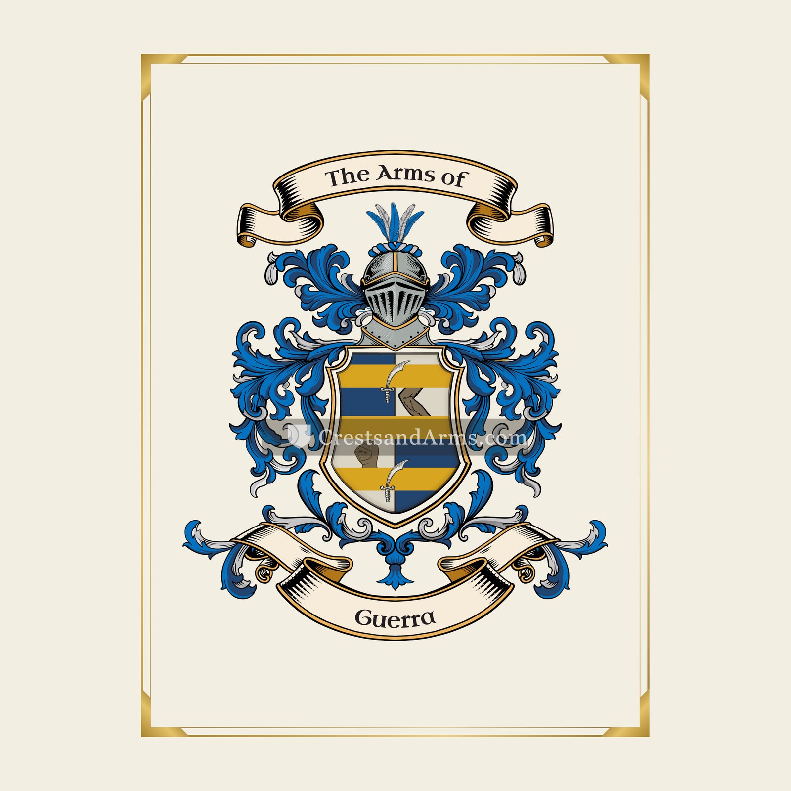 With gold border