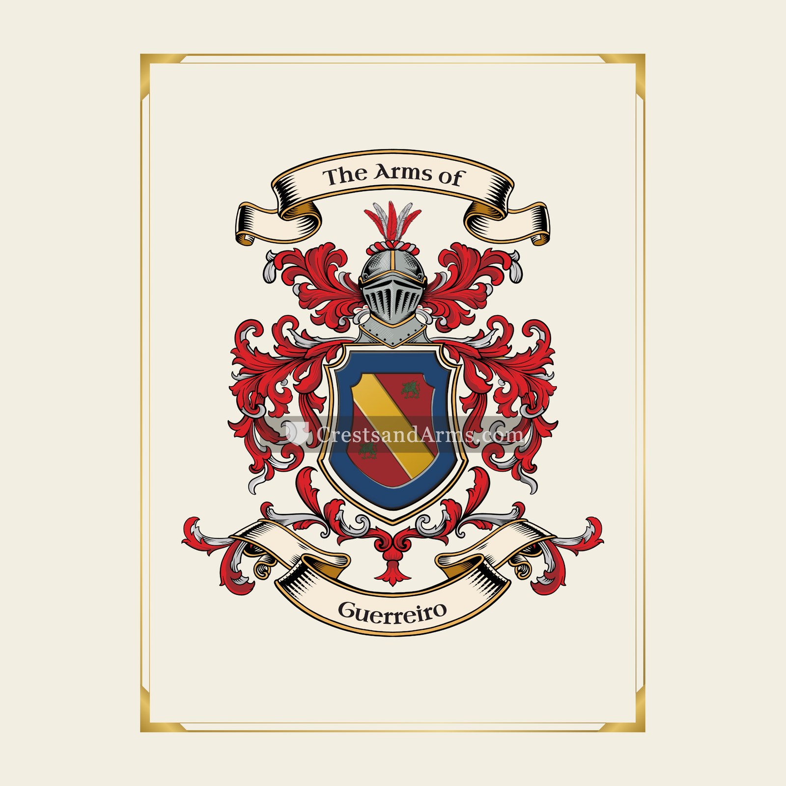 With gold border