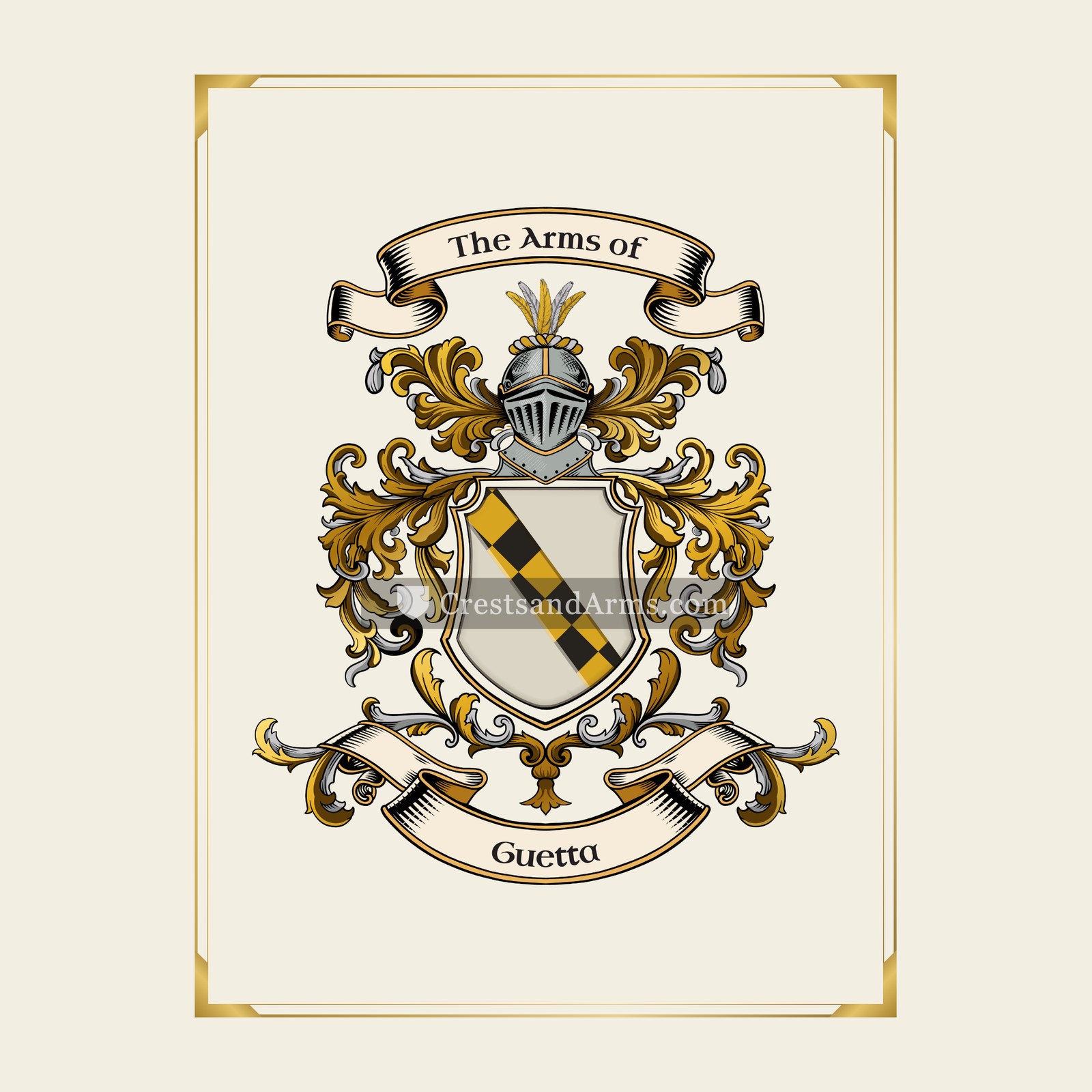 With gold border