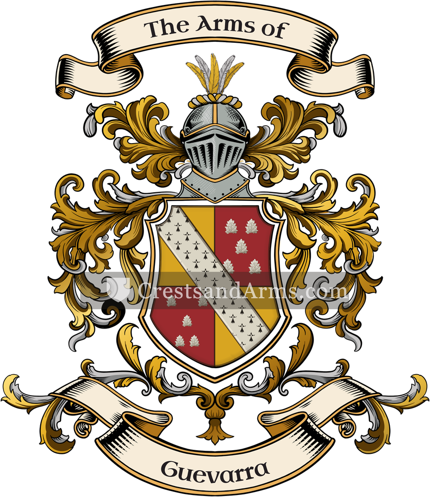 The Guevarra coat of arms, drawn from the recorded blazon