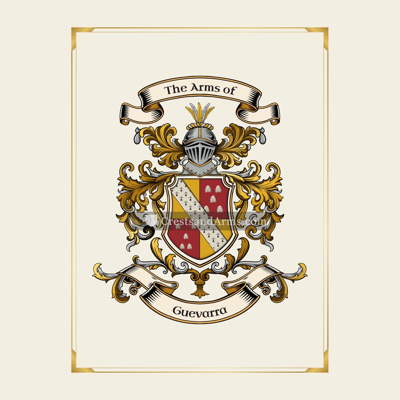 With gold border