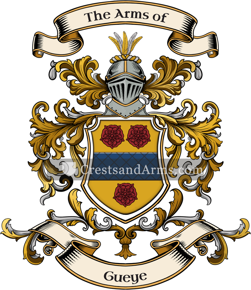 The Gueye coat of arms, drawn from the recorded blazon