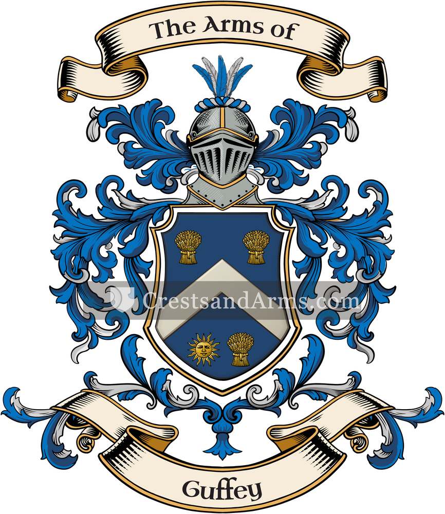 The Guffey coat of arms, drawn from the recorded blazon