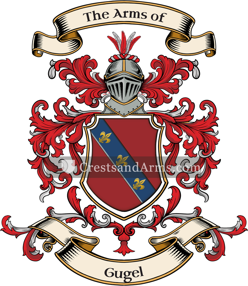 The Gugel coat of arms, drawn from the recorded blazon
