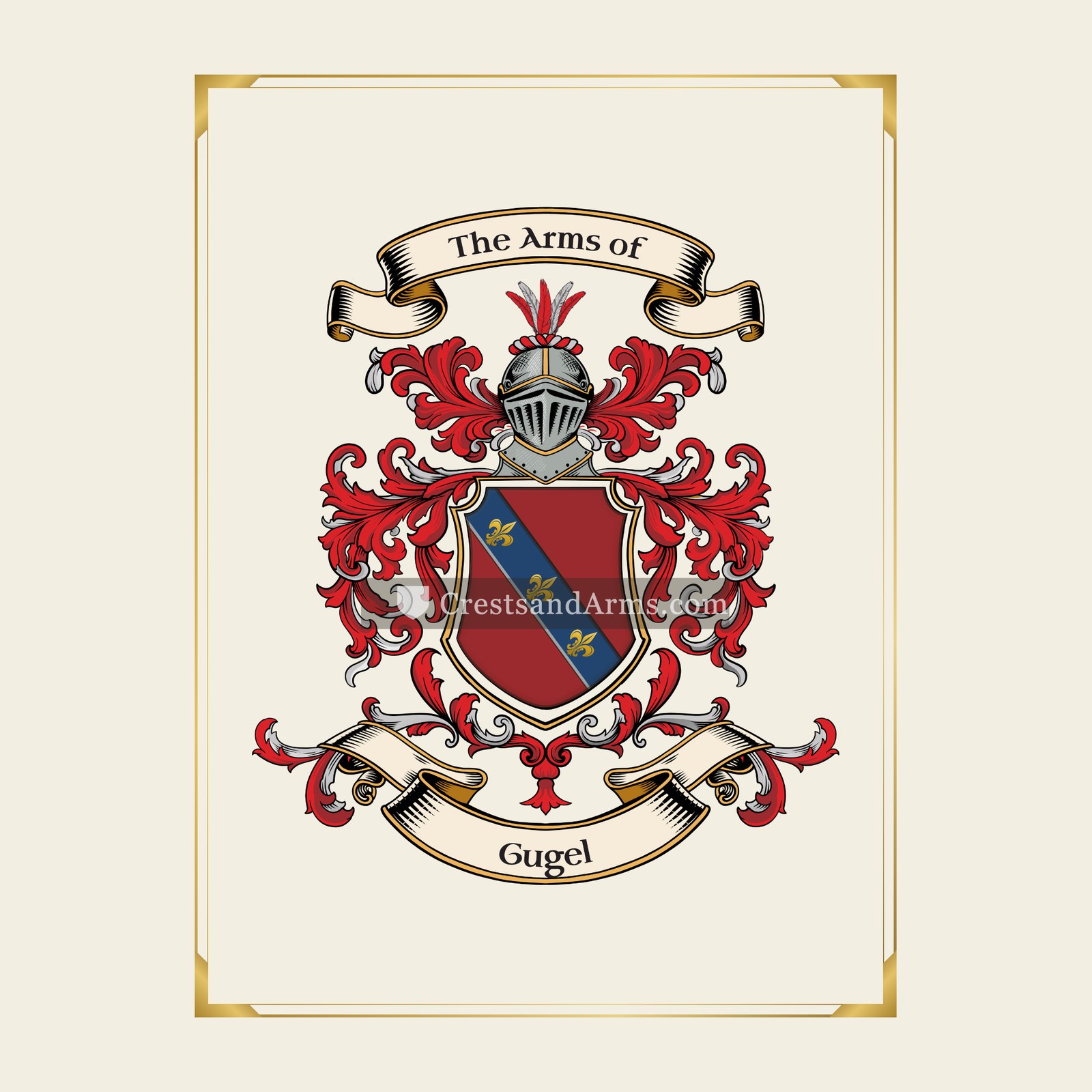 With gold border