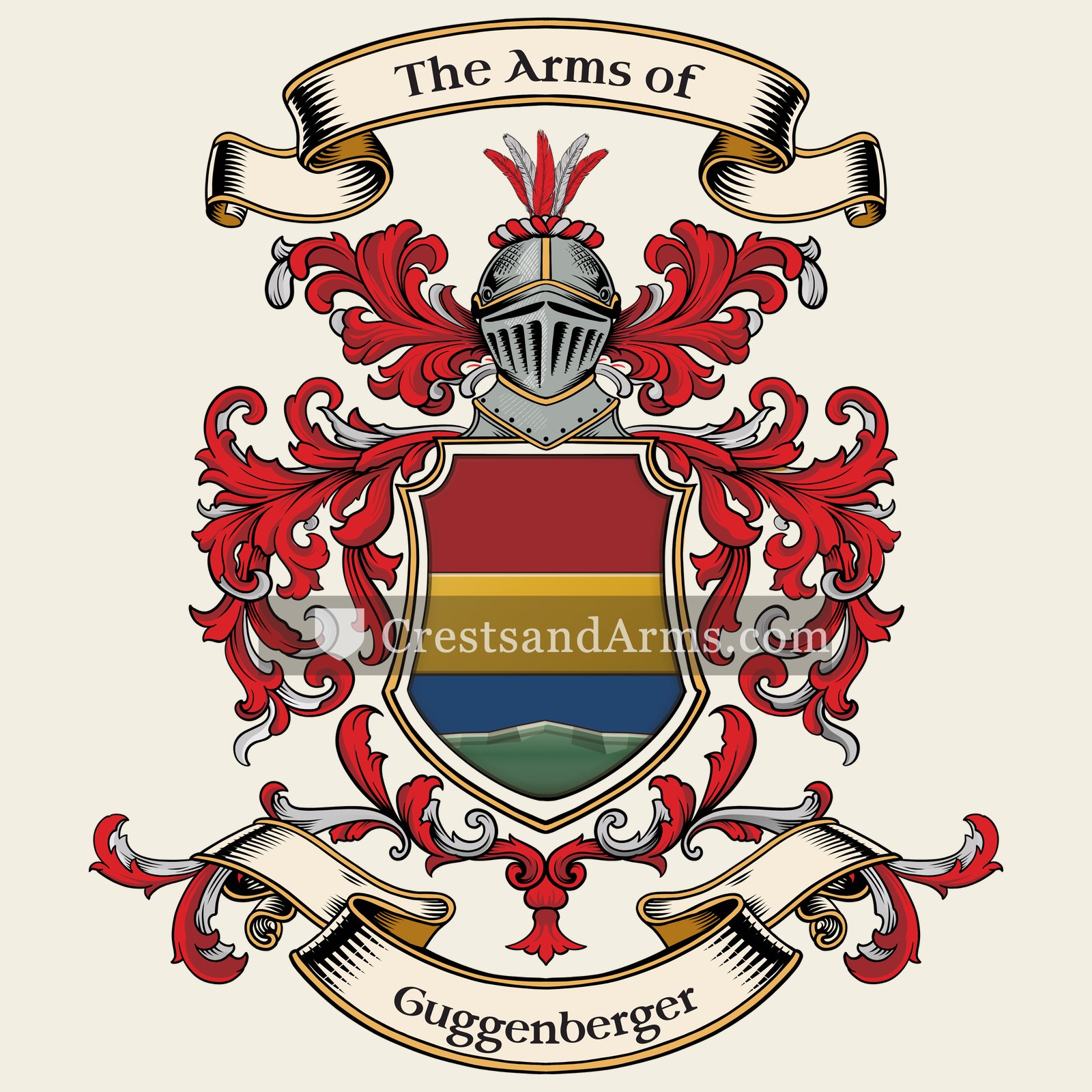 The Guggenberger coat of arms, drawn from the recorded blazon