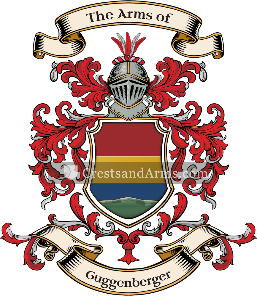 The Guggenberger coat of arms, drawn from the recorded blazon