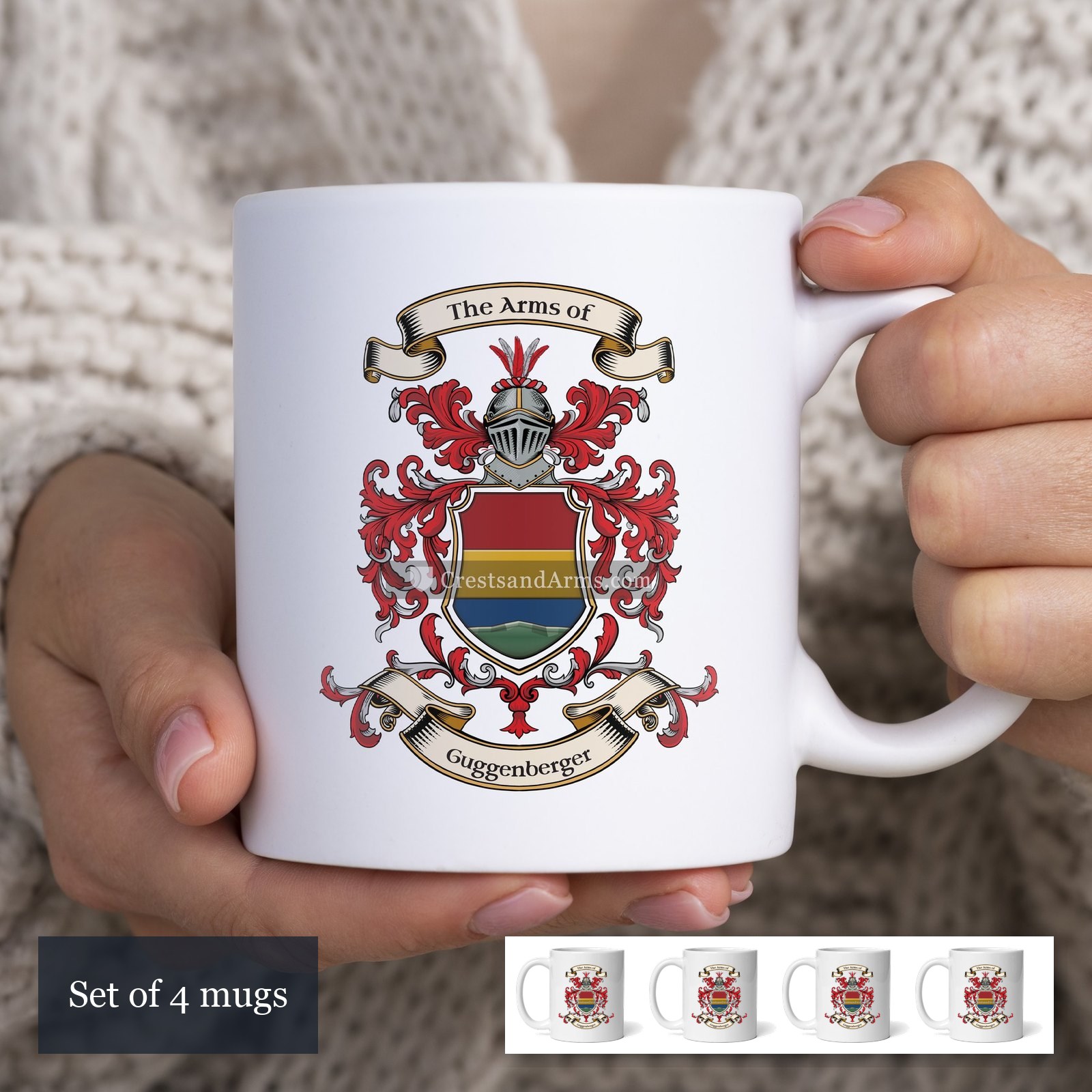 The Guggenberger arms on the set of 4 mugs