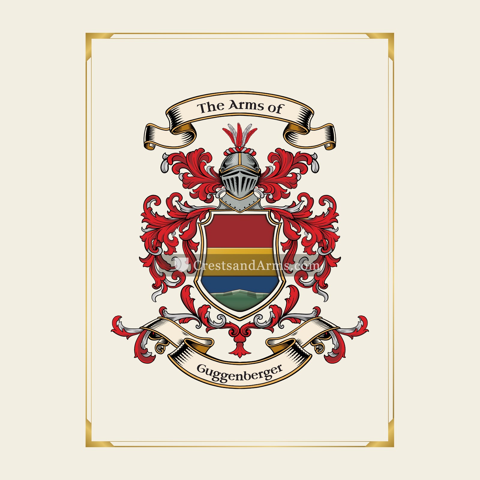 With gold border
