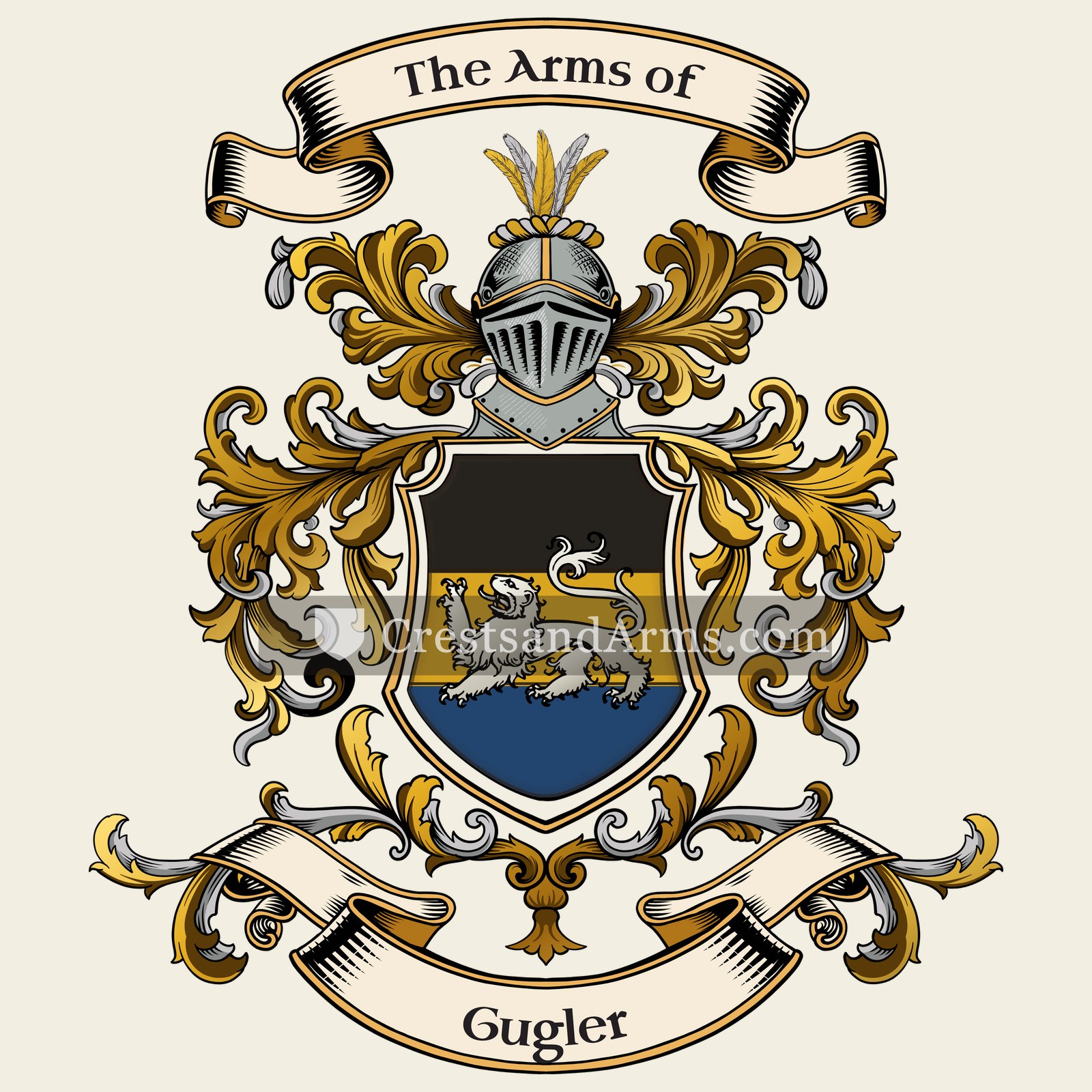 The Gugler coat of arms, drawn from the recorded blazon