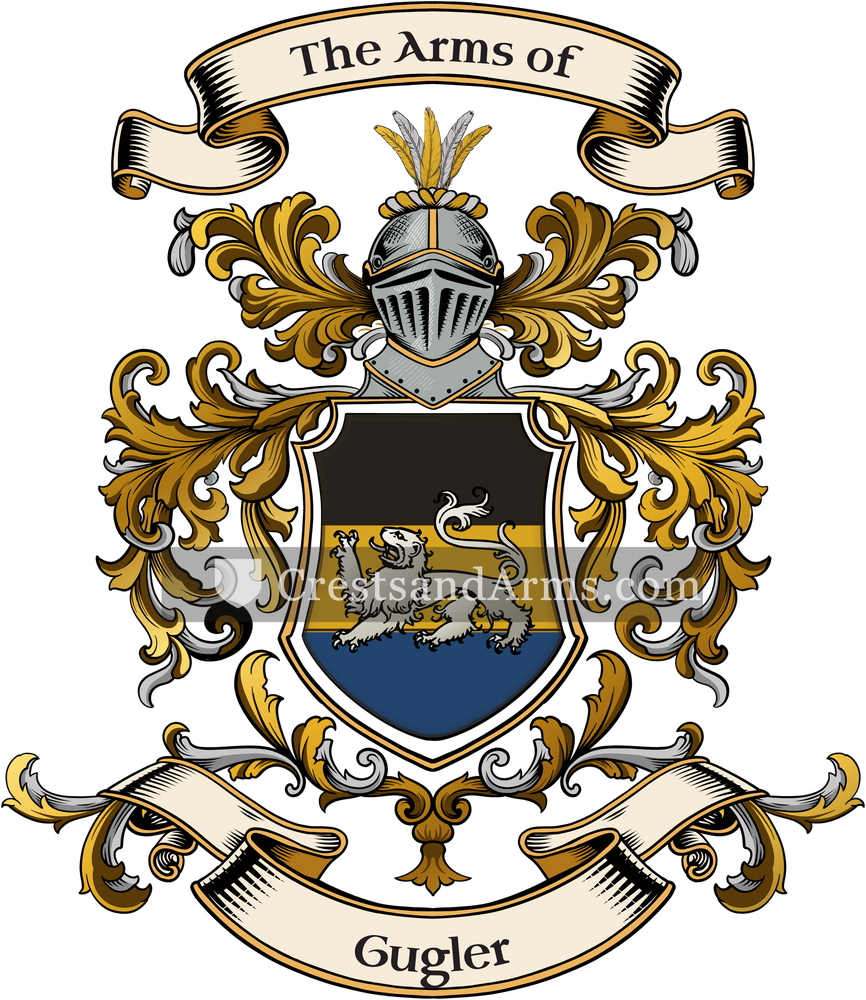 The Gugler coat of arms, drawn from the recorded blazon