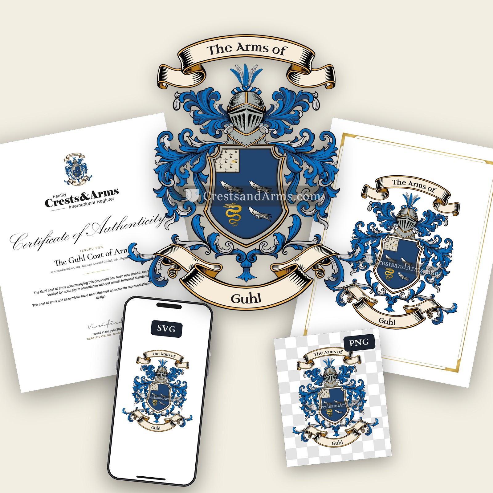The Guhl arms on the coat of arms — digital pack