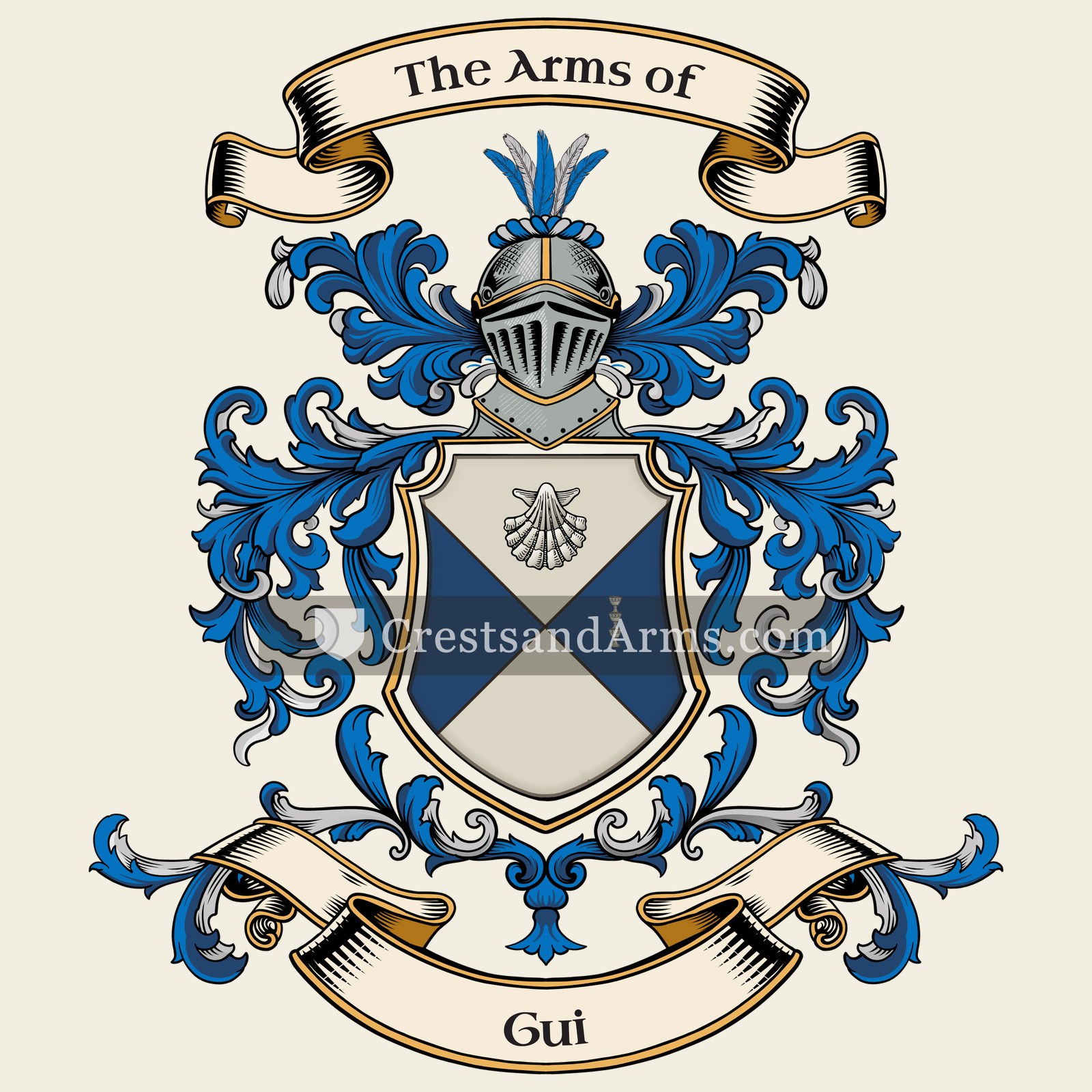 The Gui coat of arms, drawn from the recorded blazon