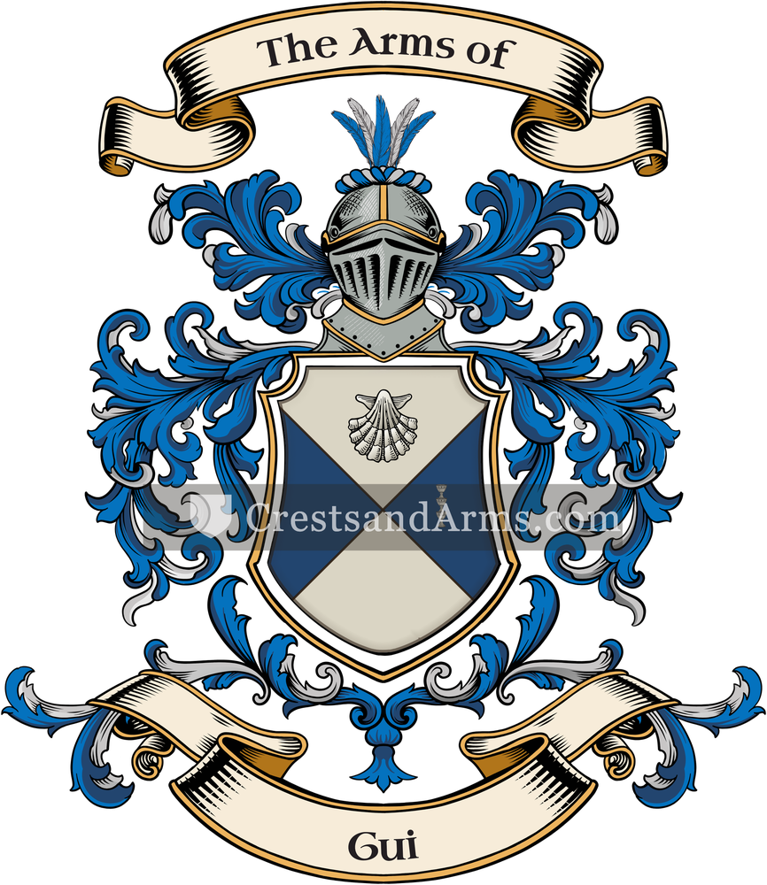 The Gui coat of arms, drawn from the recorded blazon