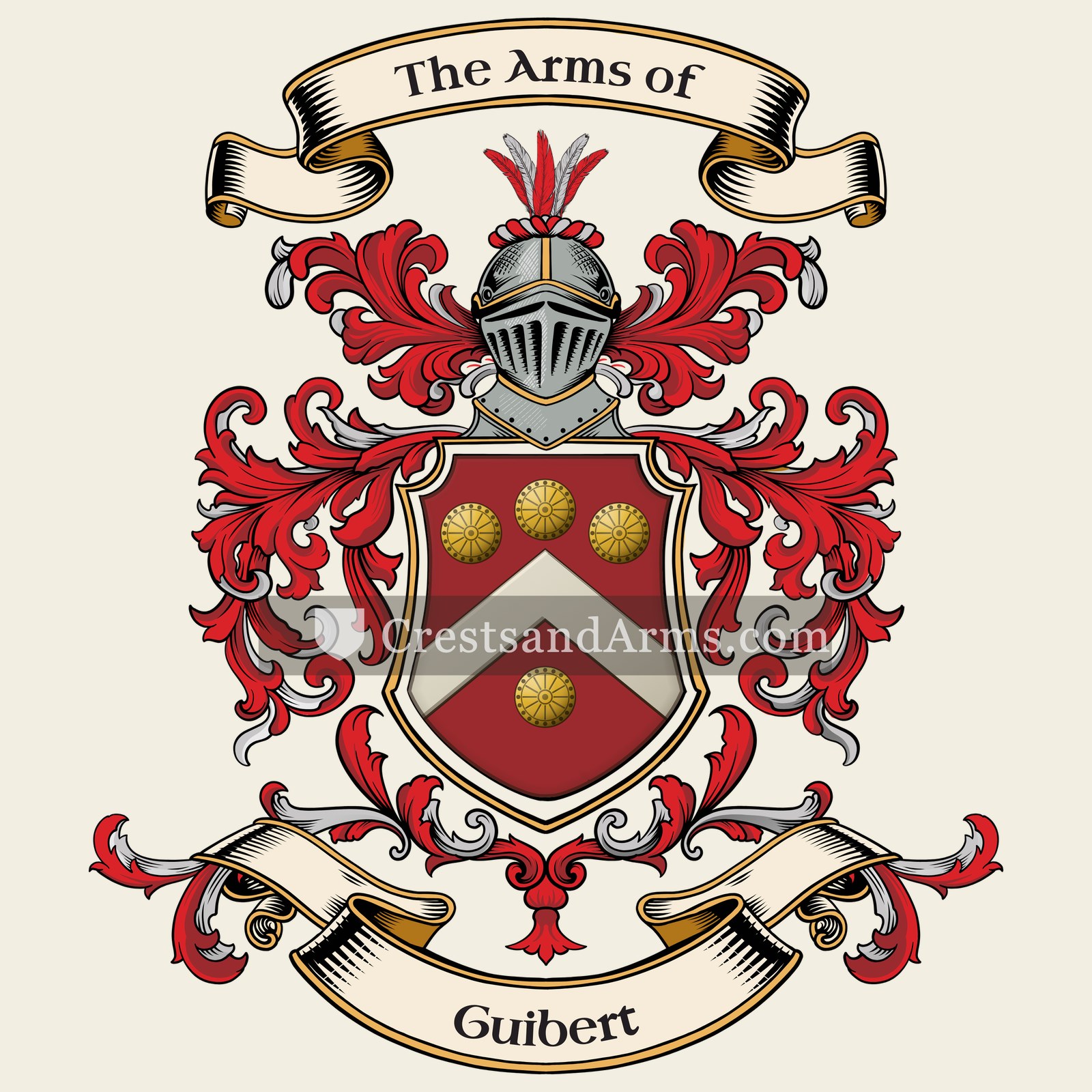 The Guibert coat of arms, drawn from the recorded blazon